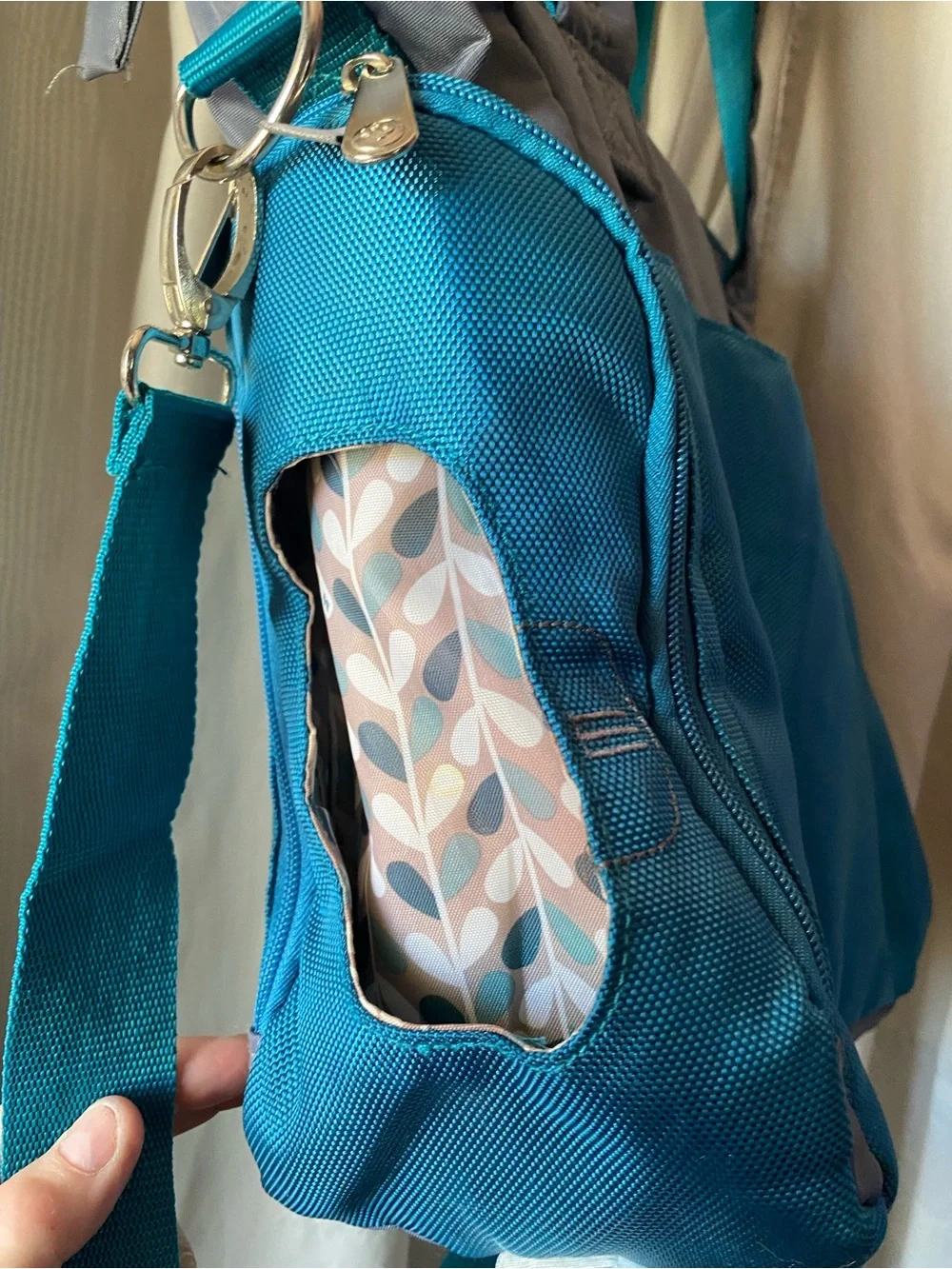 Fisher-Price Diaper Bag with Instant Wipe Access Changing Pad Insulated Teal